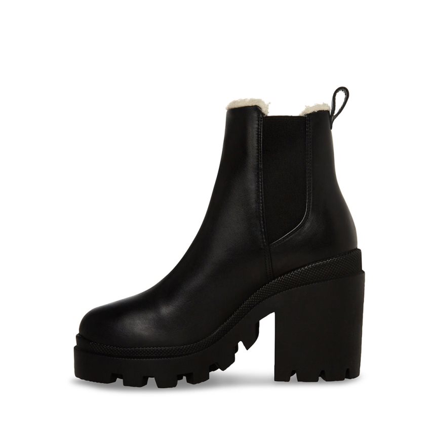 Black Steve Madden Roxie-f Leather Women's Ankle Boots | PH 2975UST